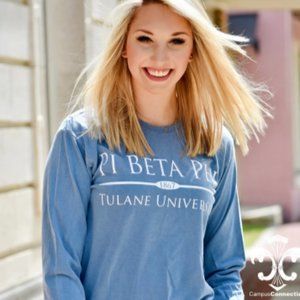 Sorority/School/Team Comfort Colors Long Sleeve T-Shirt Preppy Bar Design